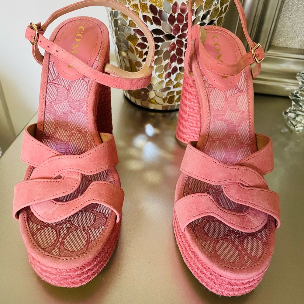 Coach Pink Espadrille Sandals